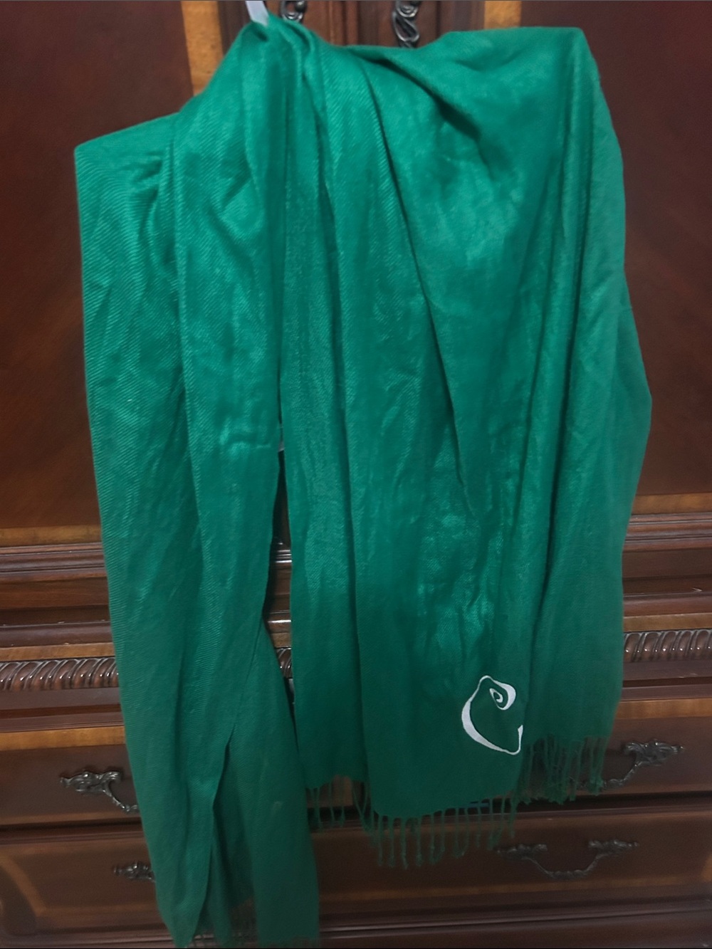 Emerald Green Fringe Scarf